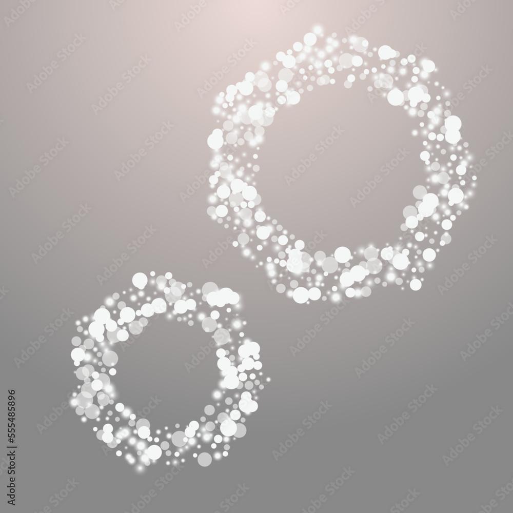 Silver Flake Vector Grey Background. White Winter Silver Flake Vector Grey Background. White Winter