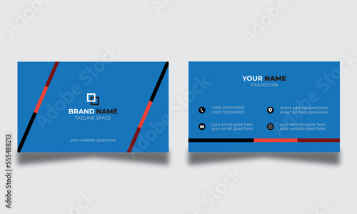 clean corporate business card design, minimal abstract business card , red black and red- violet color name card design,