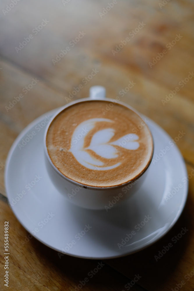 Beautiful close up shot of cappuccino coffee with Latte art. Beautiful close up shot of cappuccino coffee with Latte art.