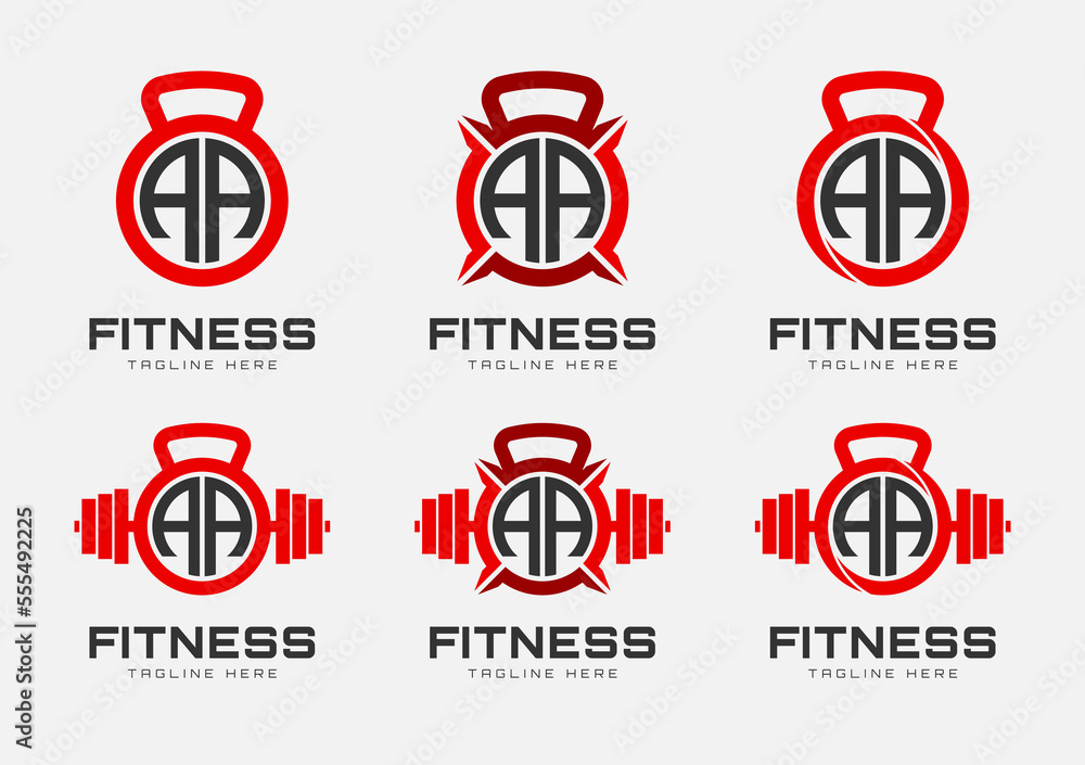 Monogram A letter gym. Perfect for gym center and physical fitness logos