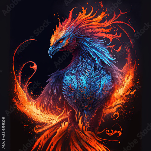 Bird of the fire. Generative AI picture. © Ilona