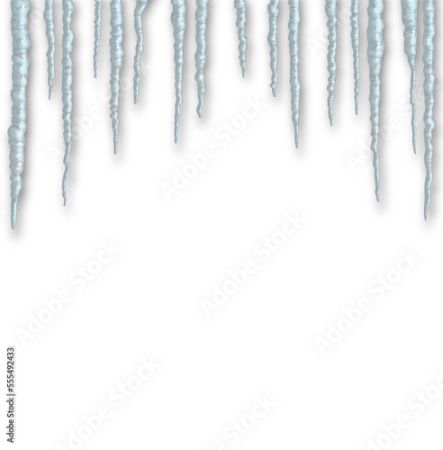 Winter icicle illustration with transparent background
