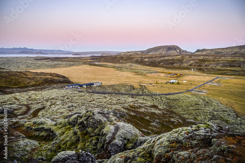 Rugged volcanic landscape in Southern Iceland; Grimsnes- og Grafningshreppur, Southern Region, Iceland photo