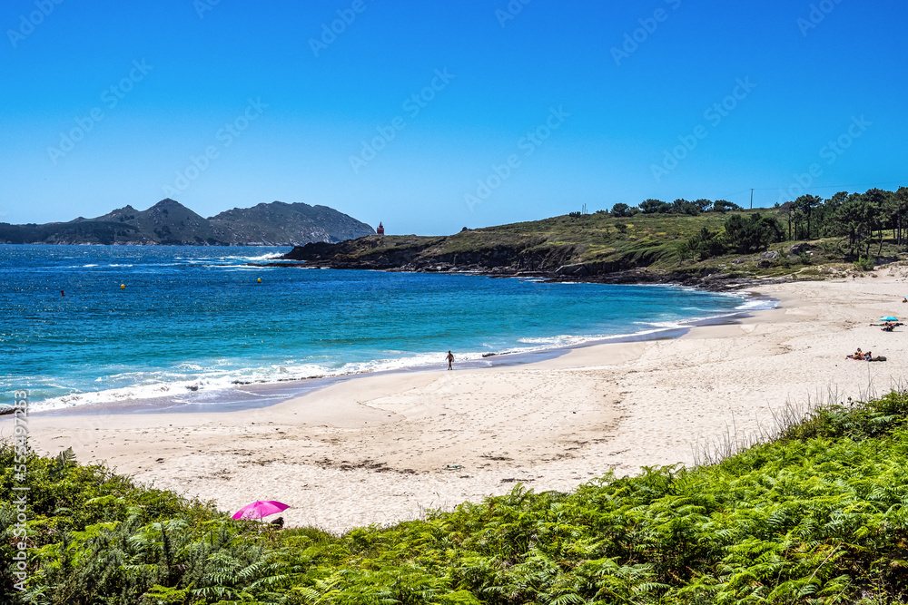 Playa Milide at the Galician Vela Coast near Pontevedra, Galicia, Spain