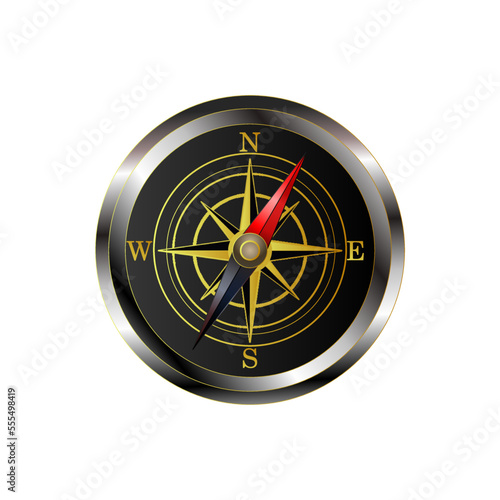 realistic compass - vector illustration