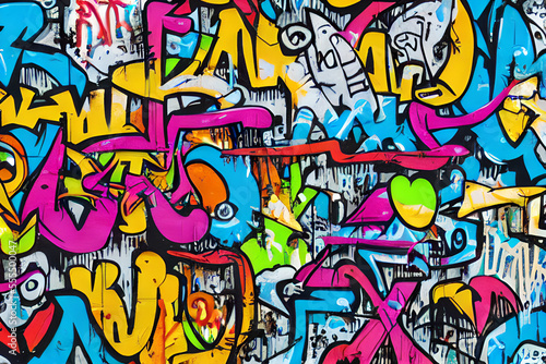 Graffiti Background, Graffiti art, Abstract Graffiti background "Generative AI"