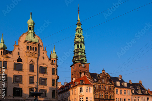 Buildings and Blue Sky, Amagertorv, Stroget, Copenhagen, Denmark photo