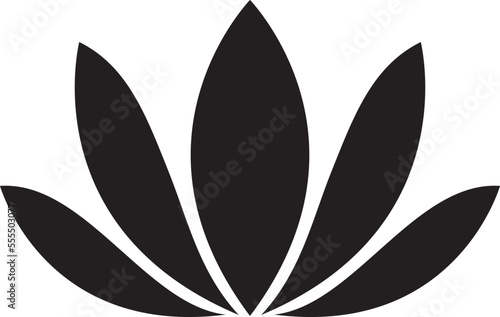 Logo with stylized lotus flower.
