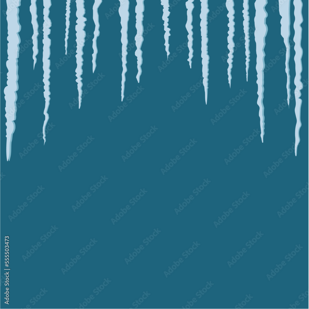 Abstract winter icicles illustration on a blue background Abstract winter icicles illustration on a blue background