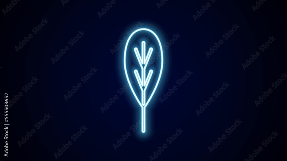 Glowing neon line Leaf icon isolated on black background. Leaves sign. Fresh natural product symbol. 4K Video motion graphic animation Glowing neon line Leaf icon isolated on black background. Leaves sign. Fresh natural product symbol. 4K Video motion graphic animation