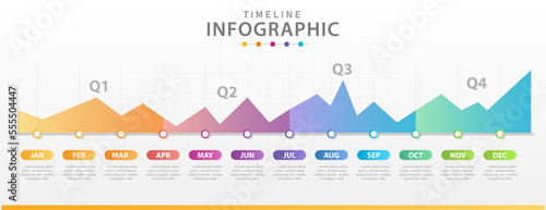 Infographic template for business. Modern Timeline diagram calendar with gantt chart, presentation vector infographic.