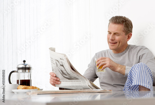 Man Eating Breakfast photo