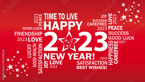 gute wünsche für das neue jahr 2023 mit englischem Text