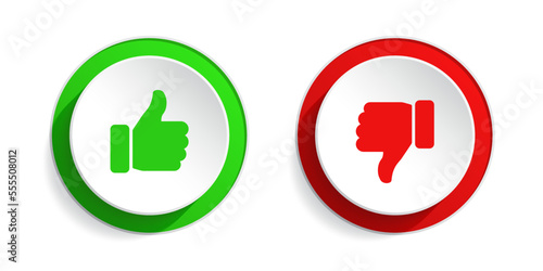 Thumb up and thumb down button set