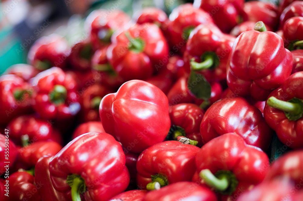 Red Peppers at Market, Spring Hill, Florida, USA Red Peppers at Market, Spring Hill, Florida, USA