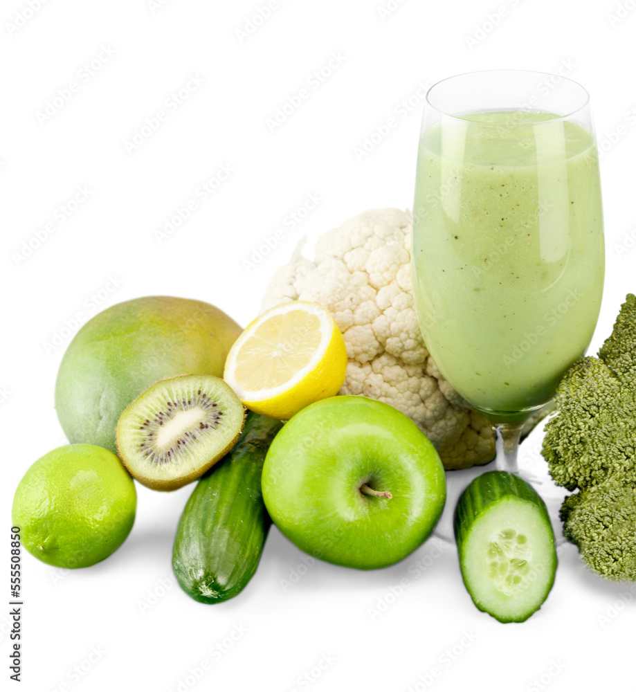 Healthy green vegetable juice with fresh vegetable Healthy green vegetable juice with fresh vegetable