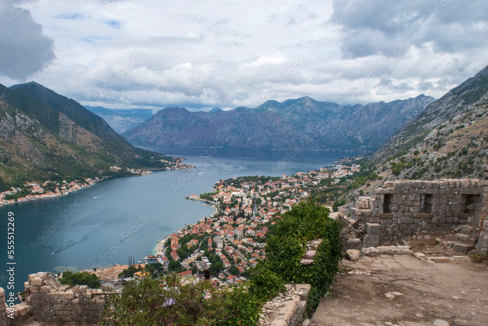 View from St John's Fortress above Kotor Bay View from St John's Fortress above Kotor Bay