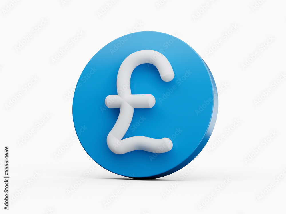 3D Blue Pound Symbol. 3D Illustration 3D Blue Pound Symbol. 3D Illustration