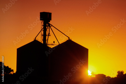 Wheat Silo, Sunset Silhouette photo