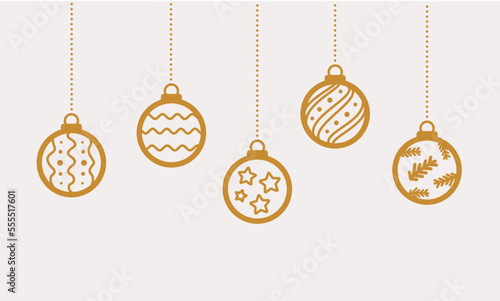 Golden Minimal Christmas Tree Baubles