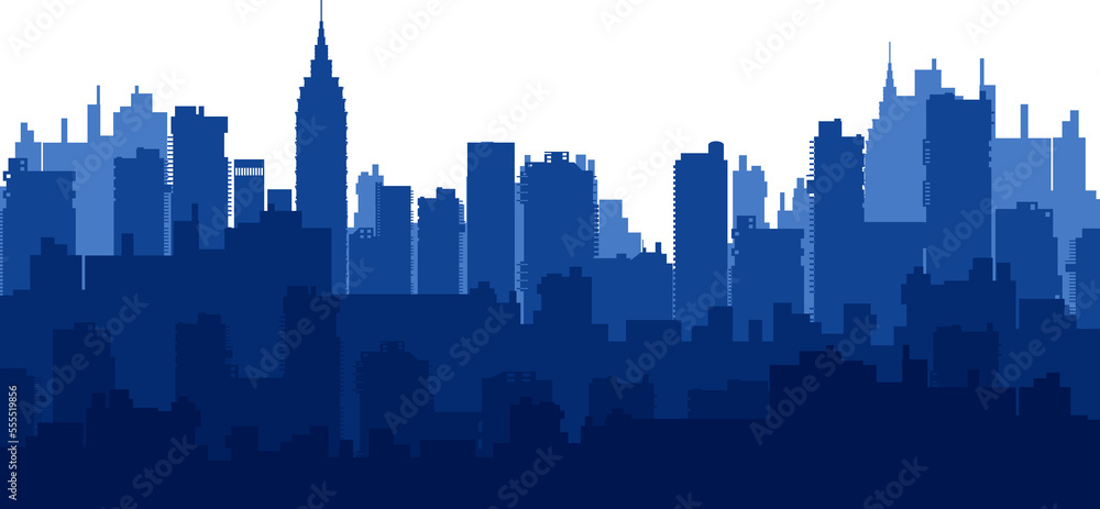 Silhouette of city structure downtown urban modern street of architecture with a building, tower, skyscraper. Cityscape  skyline landscape  background for business concept illustration