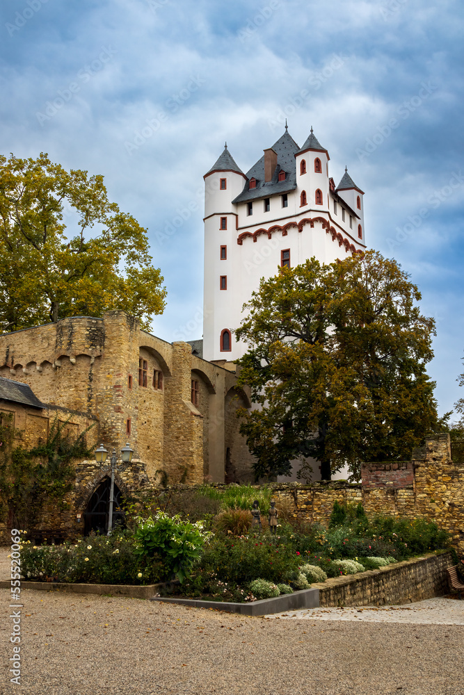Castle in Eltville with palace gardens, Rhine, Rhineland, Germany, Europe