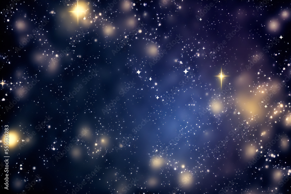 Fototapeta premium Dark Night Starry Sky Background. Image created with Generative AI technology.