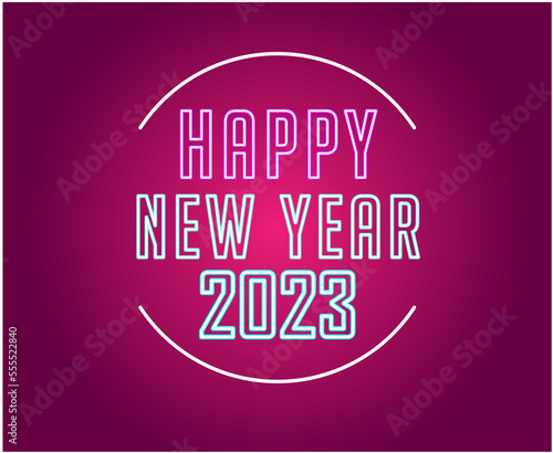 2023 Happy New Year Holiday Abstract Vector Illustration Design White With Pink Background