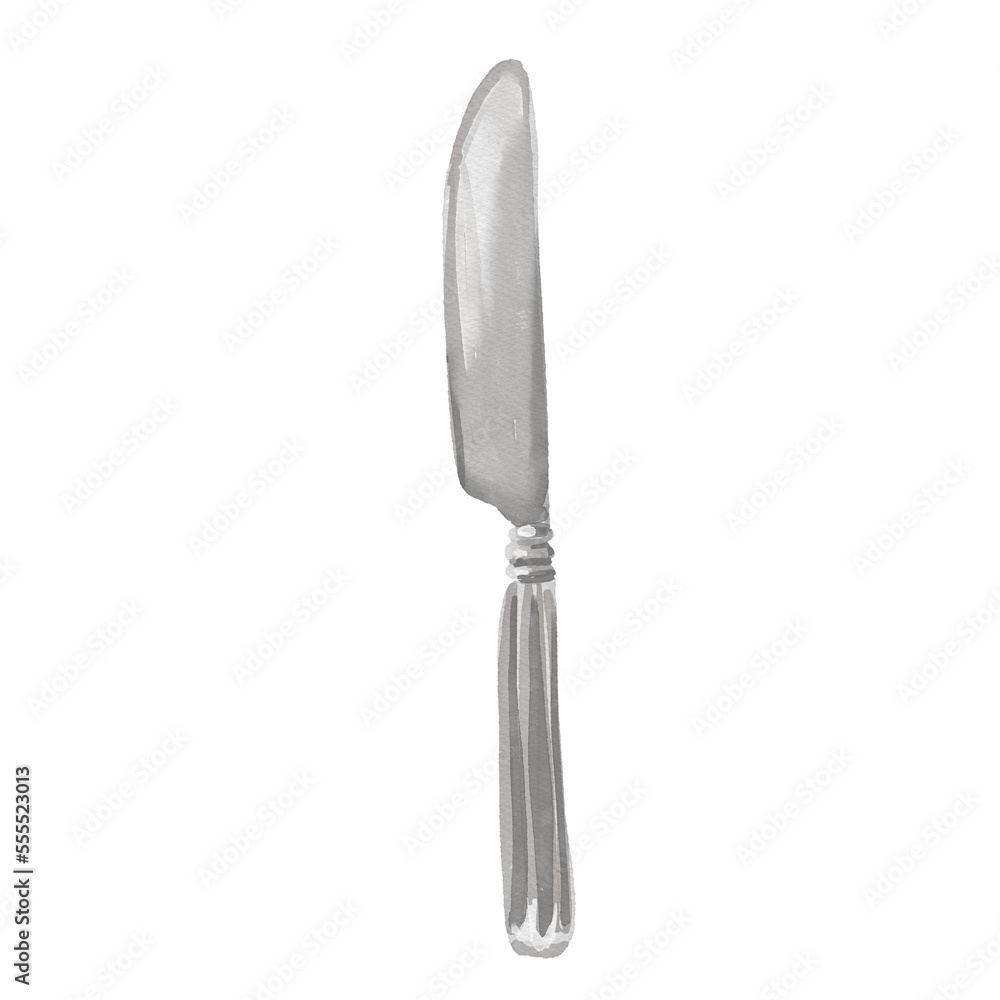Watercolor metal knife illustration Watercolor metal knife illustration