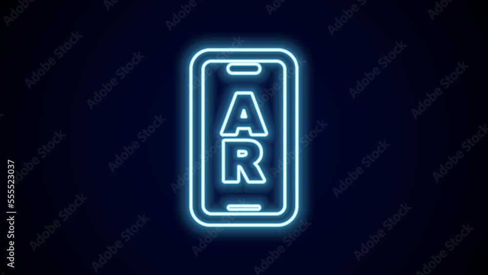 Glowing neon line Augmented reality AR icon isolated on black background. Virtual futuristic wearable devices. 4K Video motion graphic animation Glowing neon line Augmented reality AR icon isolated on black background. Virtual futuristic wearable devices. 4K Video motion graphic animation
