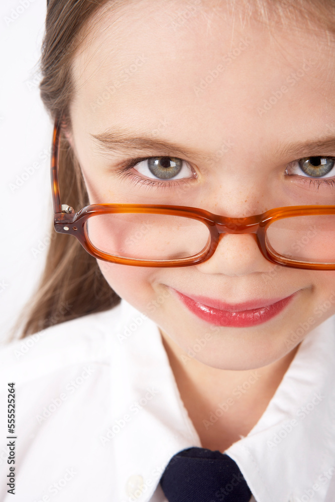 Girl Looking over Glasses