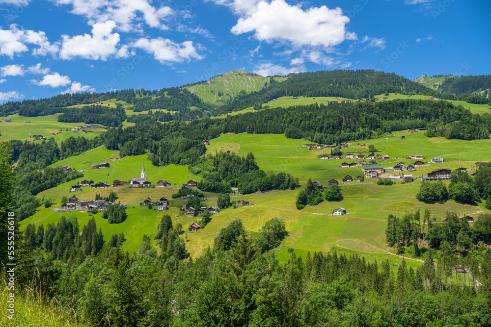 Village of Sonntag in the Grosswalsertal, State of Vorarlberg, Austria
