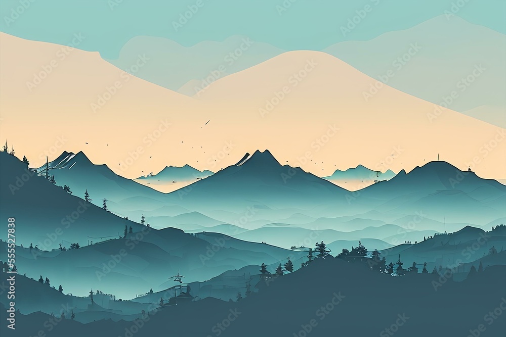 mountain landscape silhouette