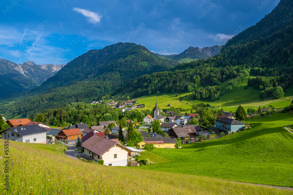Village of Gurtis in the Walgau Valley, Vorarberg, Austria