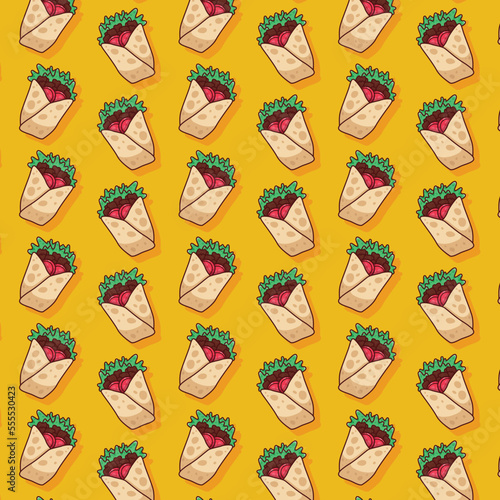 cute sushi pattern food illustration
