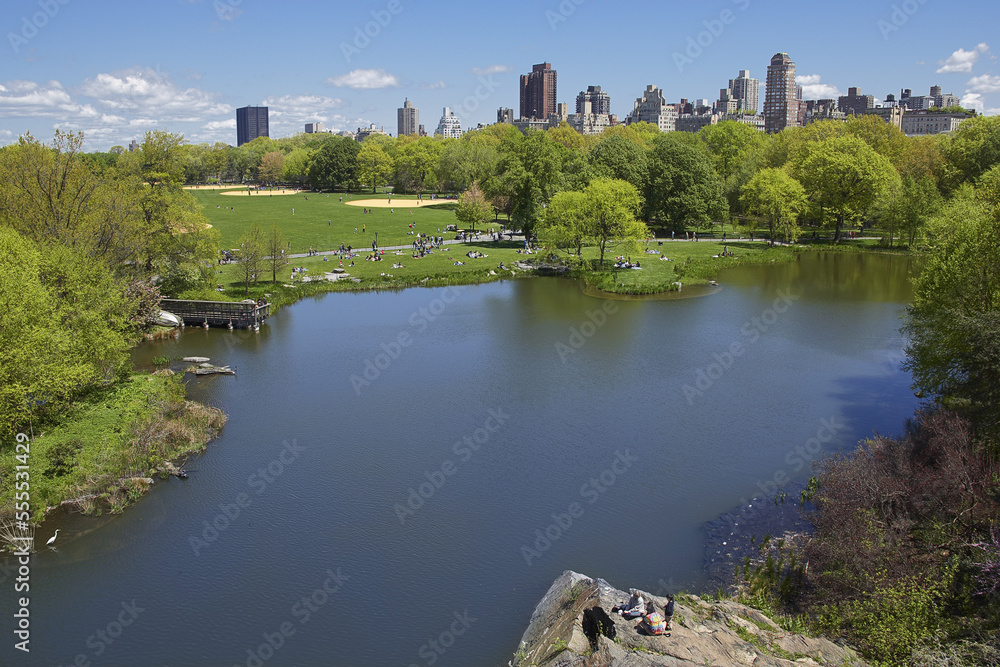 Turtle Pond and The Great Lawn, Central Park, NYC, New York, USA Turtle Pond and The Great Lawn, Central Park, NYC, New York, USA