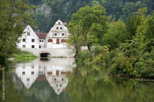 Woernitz River, Romantic Road, Harburg, Donau-Ries, Bavaria, Germany photo