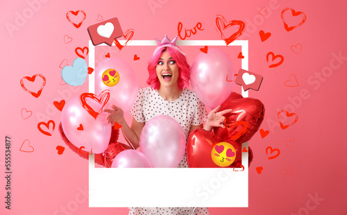 Stylish emotional blogger w...