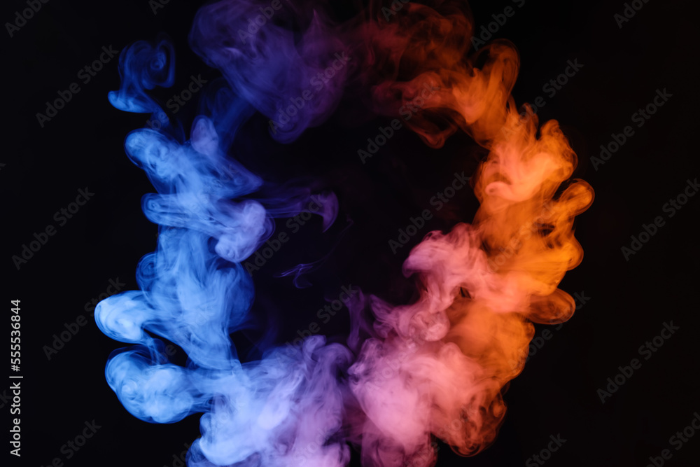 Circle made of color smoke on black background Circle made of color smoke on black background