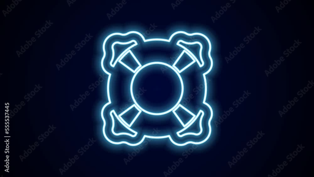 Glowing neon line Lifebuoy icon isolated on black background. Lifebelt symbol. 4K Video motion graphic animation Glowing neon line Lifebuoy icon isolated on black background. Lifebelt symbol. 4K Video motion graphic animation