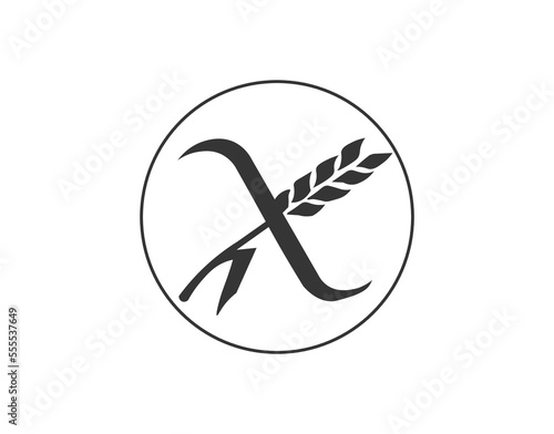 Isolated gluten free symbol. 
