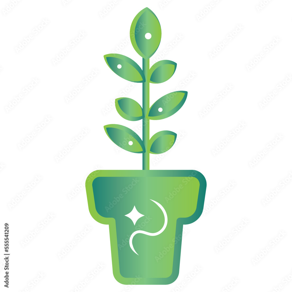 Isolated green indoor plant icon Vector Isolated green indoor plant icon Vector