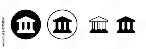 Bank icon vector illustration. Bank sign and symbol, museum, university