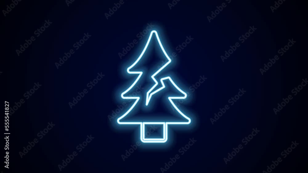 Glowing neon line Tree icon isolated on black background. Forest symbol. 4K Video motion graphic animation Glowing neon line Tree icon isolated on black background. Forest symbol. 4K Video motion graphic animation