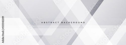 Soft gray abstract modern banner design. White wide geometric abstract background. Vector illustration
