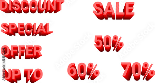 3d text effect promo or advertising sale discount, super sale, disccount, special offer, 50 percent photo