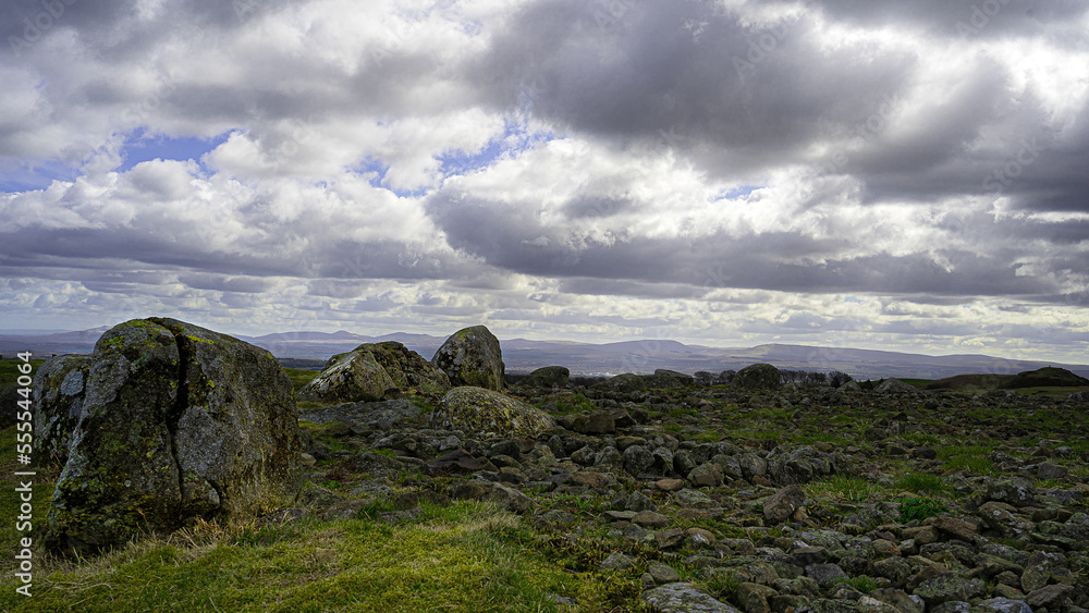 Sky and Rocks of Scotland's timeless Cairnpapple Hill Cairn