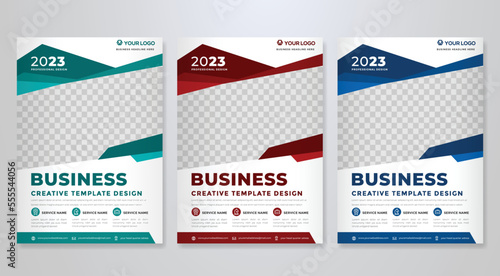 set of business flyer template with minimalist layout and modern style use for promotion kit and product publication
