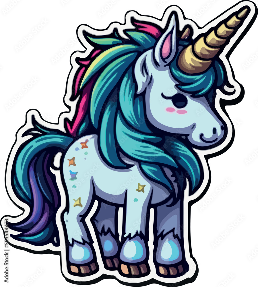 Fototapeta premium Cute Unicorn head illustration