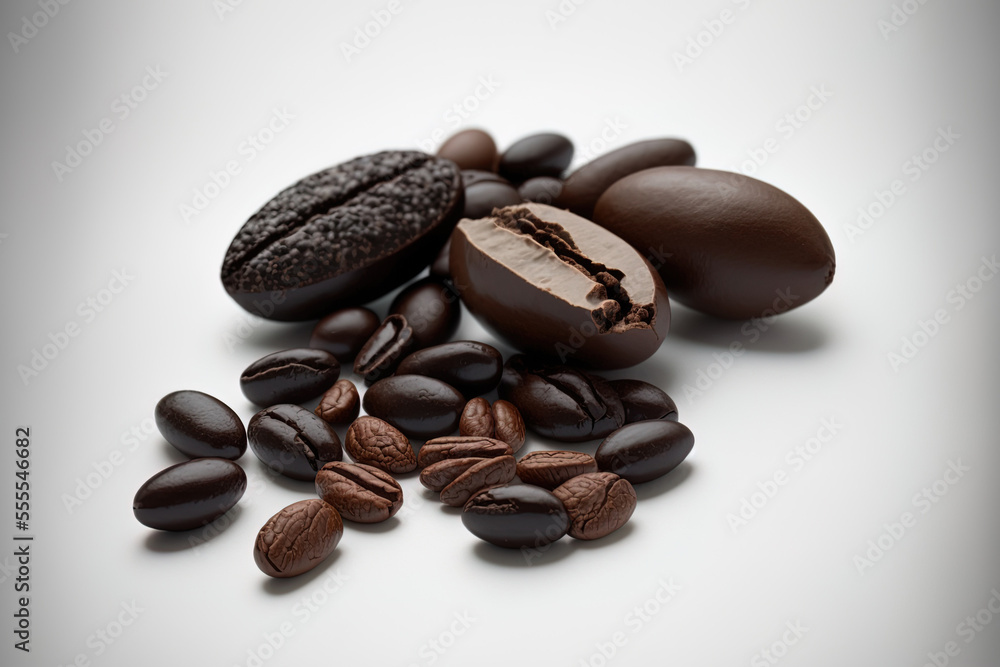 Naklejka premium java beans. on a white backdrop, alone. Generative AI